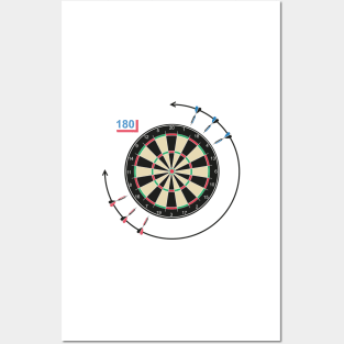 Darts board with arrows Posters and Art